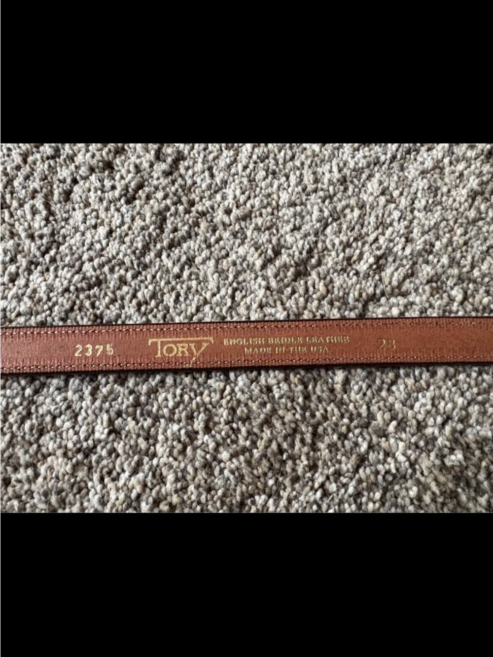 Tory Burch Slim Leather Belt in Brown with Gold Buckle - Picture 3 of 6